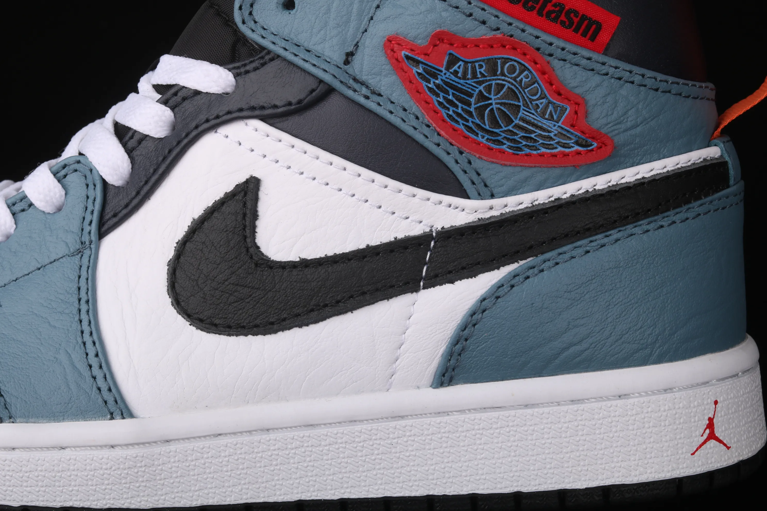 All categories Air Jordan Jordan series basketball shoes Air Jordan 1 Mid FaceTasm x Air Jordan 1 AJ1 Joe 1 cooperation mid-top light luxury gray blue CU2802-100